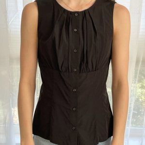 Prada - cute black sleeveless button up blouse